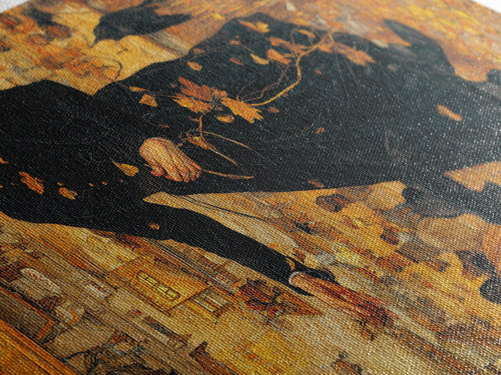 The Sinister Undertaker, Northern Renaissance Horror, Wide Panoramic Art, Macabre Wall Art, Canvas Print, Halloween Wall Art