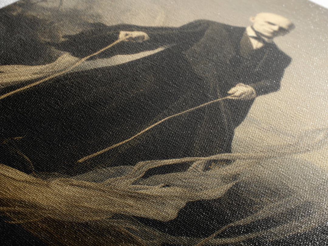 The Sinister Undertaker, Symbolist Gothic Landscape, Landscape Wall Art, Macabre Wall Art, Canvas Print, Halloween Wall Art