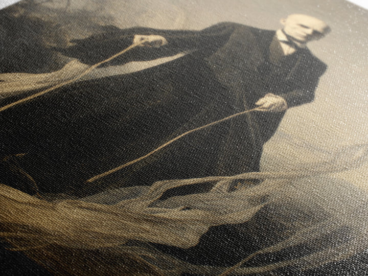 The Sinister Undertaker, Symbolist Gothic Landscape, Landscape Wall Art, Macabre Wall Art, Canvas Print, Halloween Wall Art