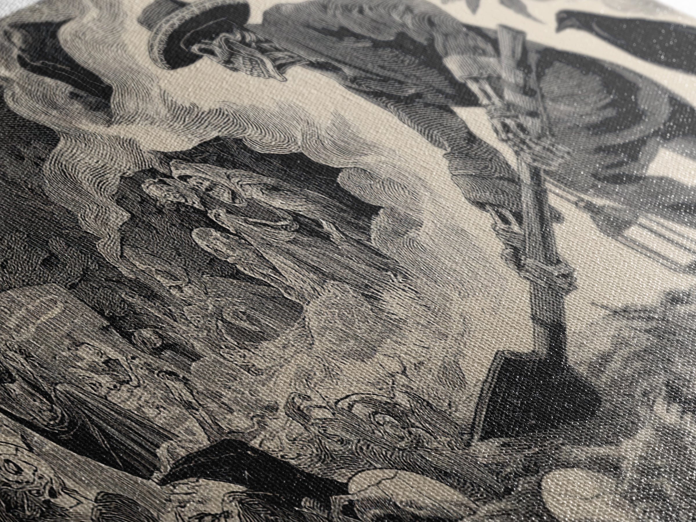 The Lantern Gravedigger, Macabre Folk Print Art, Wide Panoramic Art, Macabre Wall Art, Canvas Print, Halloween Wall Art