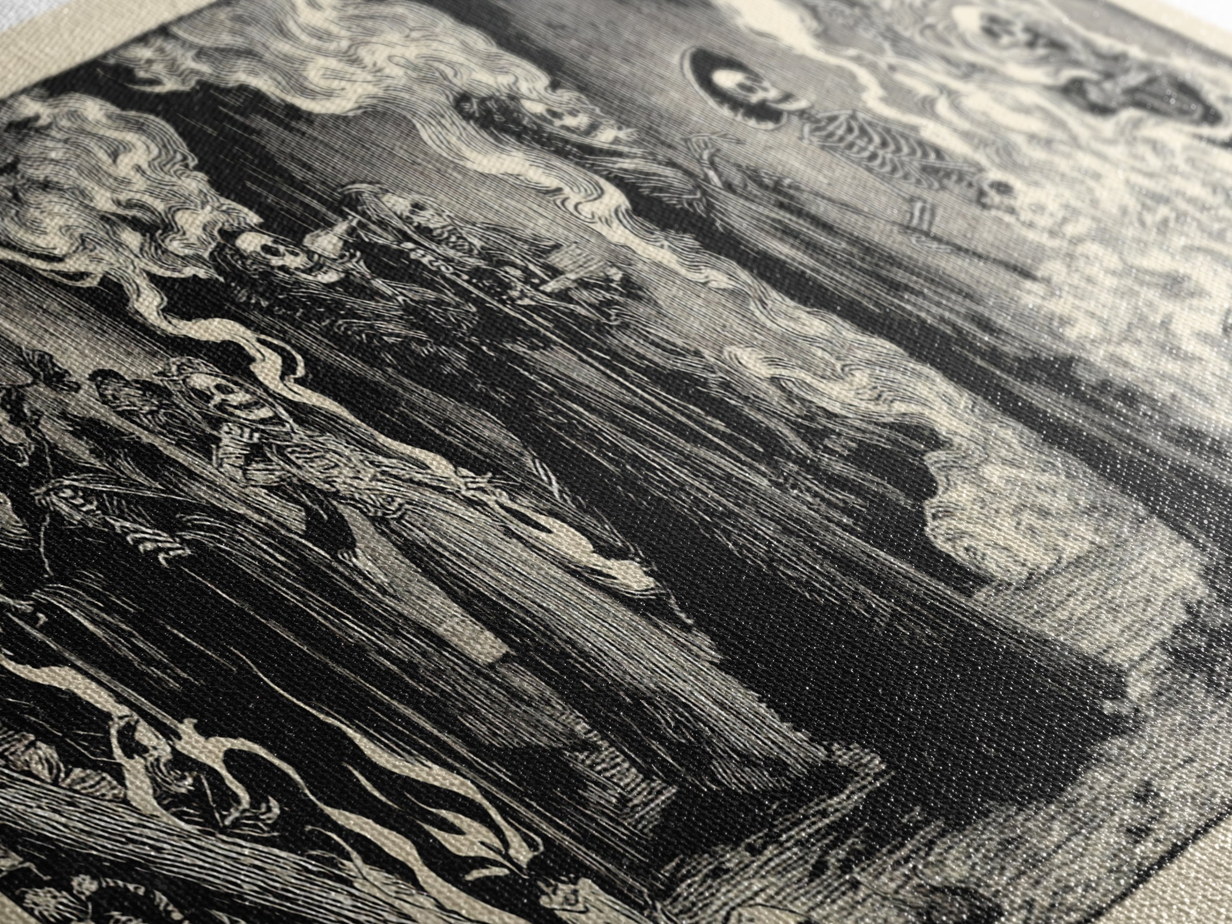 The Tattered Wraith, Macabre Folk Print Art, Wide Panoramic Art, Gothic Horror Wall Art, Canvas Print, Halloween Wall Art