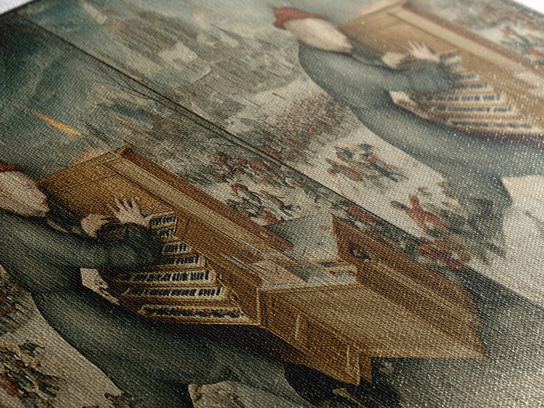The Phantom Organist, Northern Renaissance Horror, Wide Panoramic Art, Dark Fantasy Wall Art, Canvas Print, Halloween Wall Art