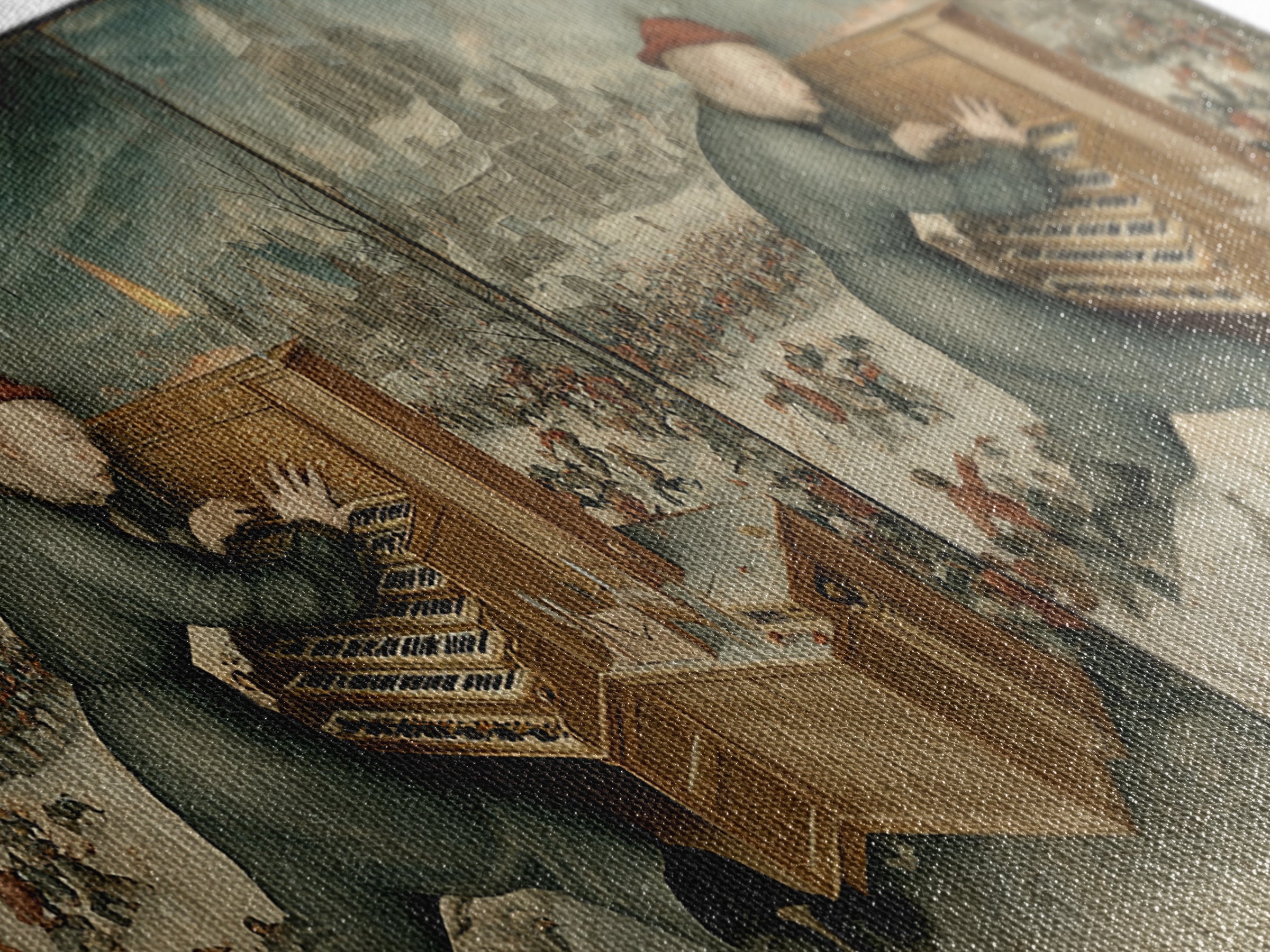 The Phantom Organist, Northern Renaissance Horror, Wide Panoramic Art, Dark Fantasy Wall Art, Canvas Print, Halloween Wall Art