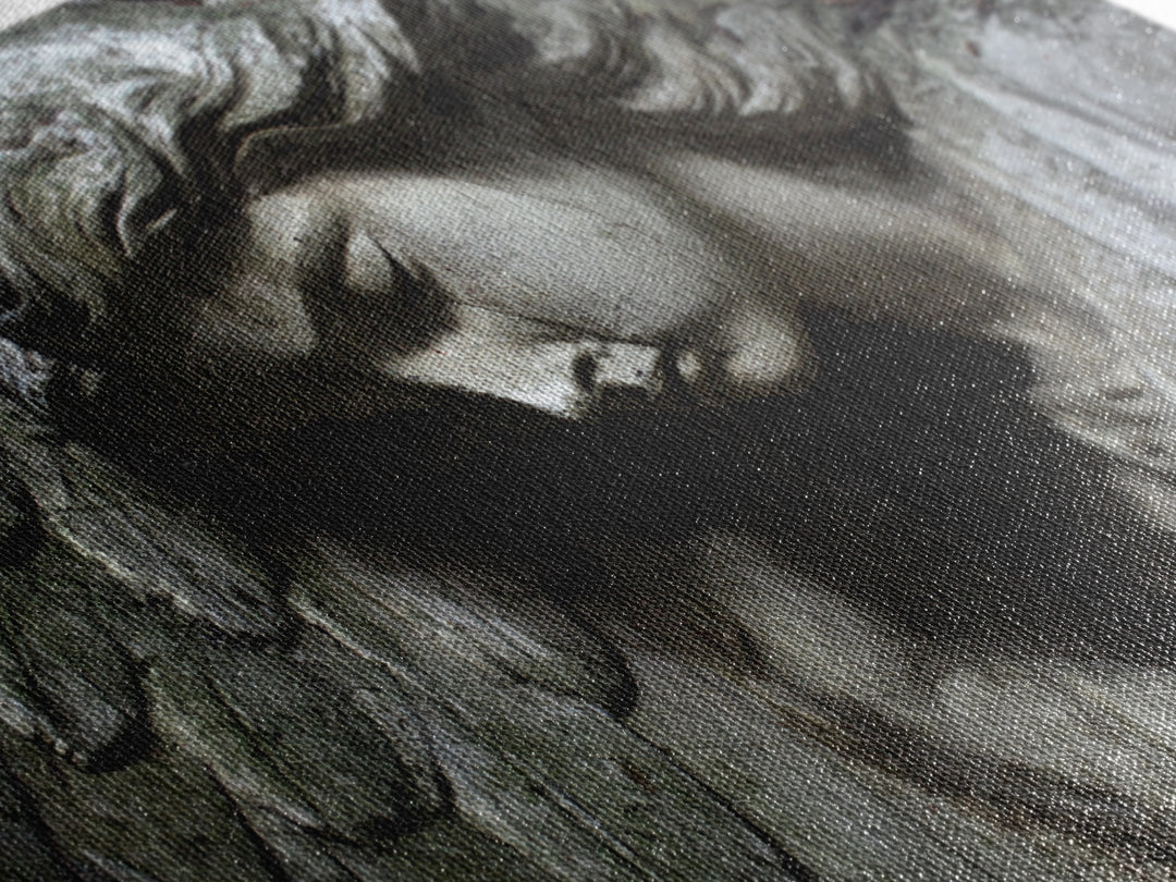 The Weeping Cemetery Angel, Gothic Nightmare Art, Landscape Wall Art, Dark Halloween Decor, Canvas Print, Halloween Wall Art
