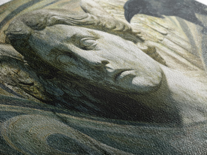 The Weeping Cemetery Angel, Expressionist Gothic Art, Landscape Wall Art, Dark Halloween Decor, Canvas Print, Halloween Wall Art
