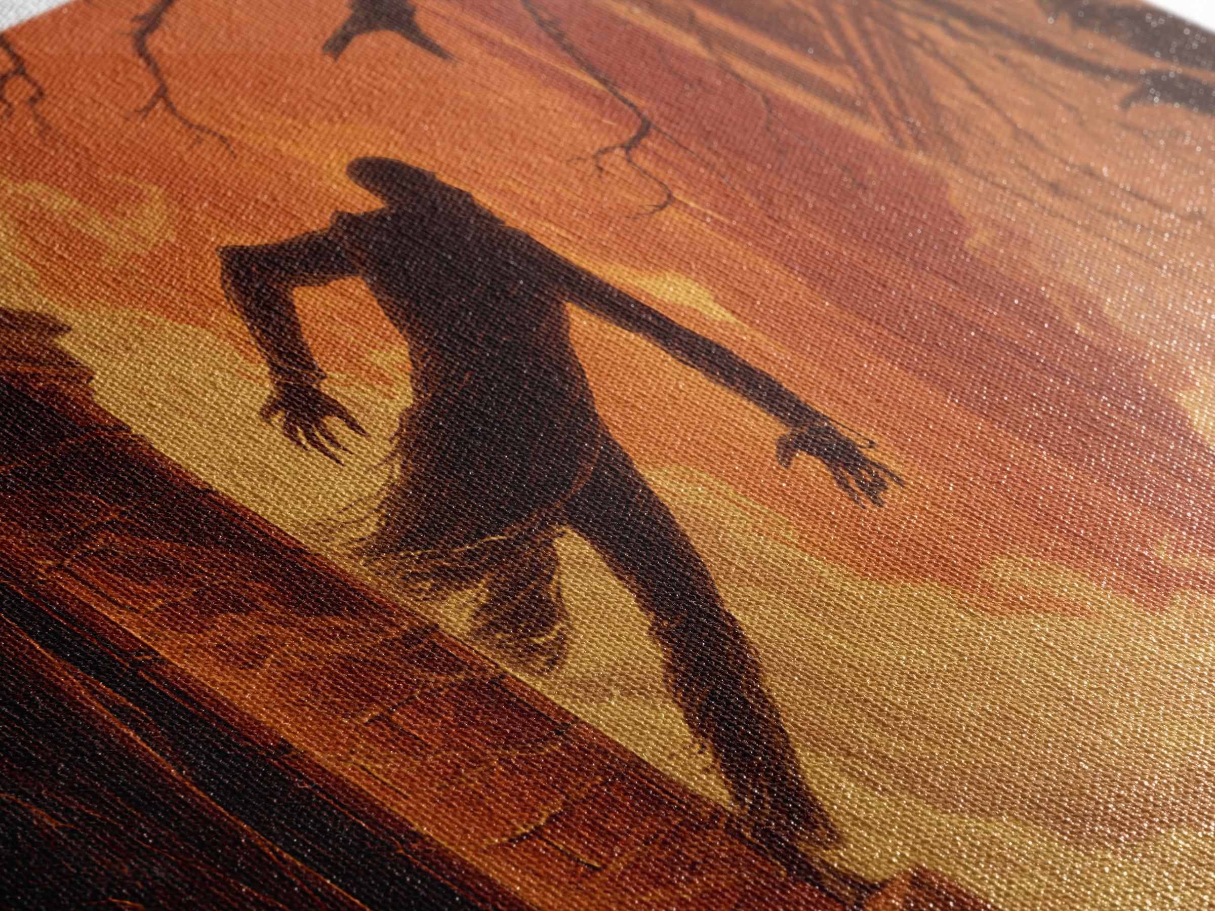 The Chimney Phantom, Apocalyptic Romantic Art, Wide Panoramic Art, Macabre Wall Art, Framed Canvas Print, Halloween Wall Art