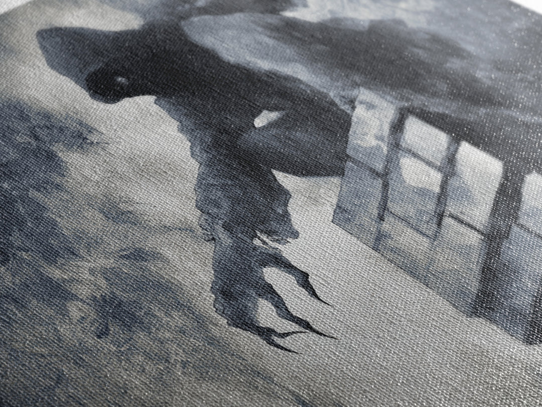 The Chimney Phantom, Symbolist Dream Art, Landscape Wall Art, Dark Fantasy Wall Art, Canvas Print, Halloween Wall Art
