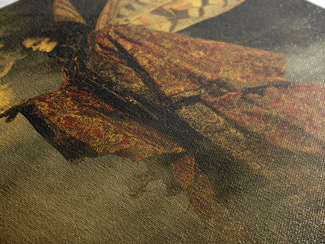 The Velvet Moth Witch, Decadent Gothic Art, Vertical Wall Art, Macabre Wall Art, Canvas Print, Halloween Wall Art, Horror Wall Art