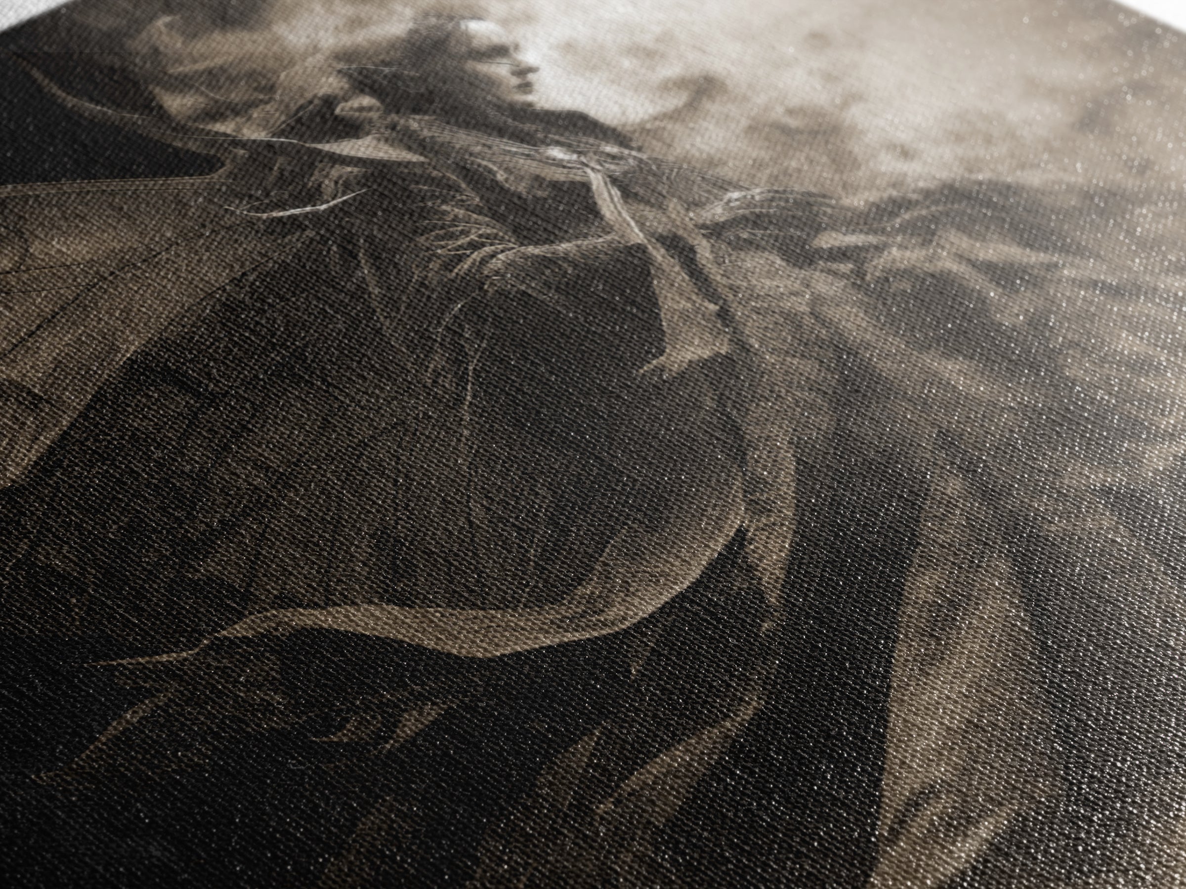 The Velvet Moth Witch, Biomechanical Horror Art, Square Wall Art, Gothic Horror Wall Art, Canvas Print, Halloween Wall Art, Dark Fantasy Art