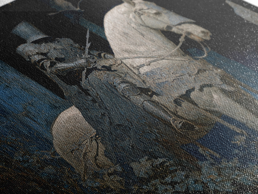 The Spectral Knight, Symbolist Gothic Landscape, Landscape Wall Art, Gothic Horror Wall Art, Canvas Print, Halloween Wall Art