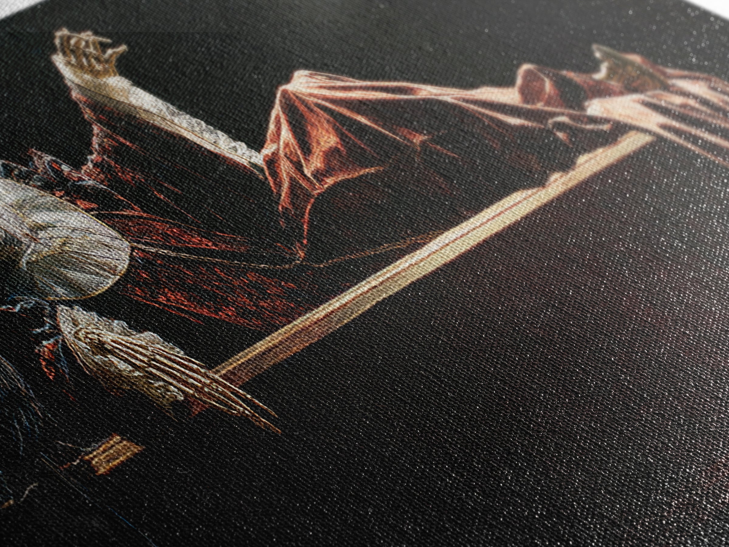 The Coffin Sleeper, Danse Macabre Art, Extra Wide Wall Art, Dark Fantasy Wall Art, Framed Canvas Print, Dark Fantasy Art