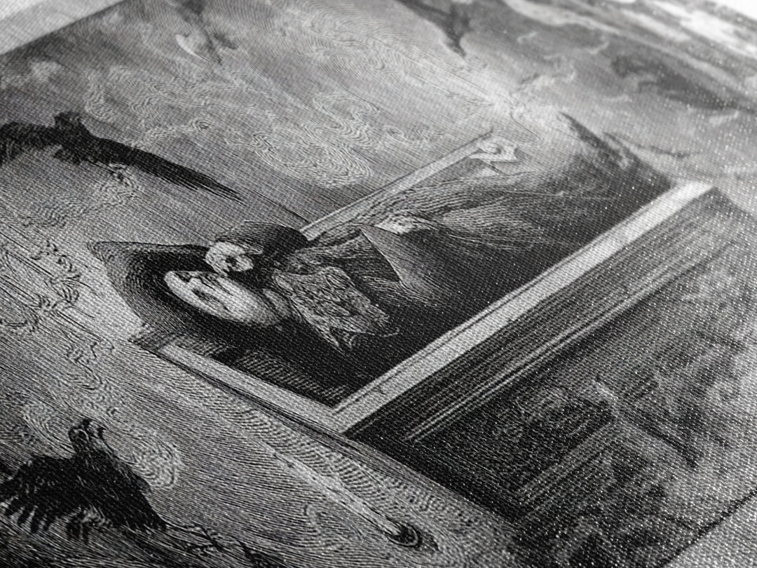 The Coffin Sleeper, Expressionist Nightmare Art, Extra Wide Wall Art, Gothic Horror Wall Art, Framed Canvas Print, Halloween Wall Art