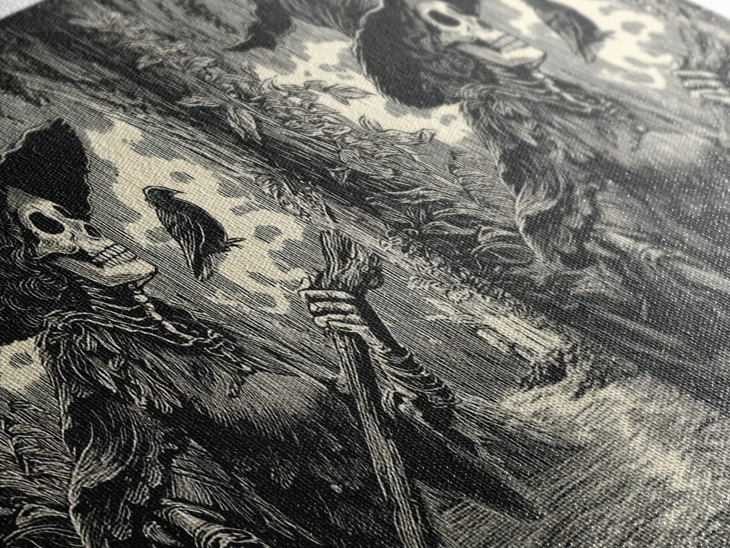 The Swamp Witch, Macabre Folk Print Art, Wide Panoramic Art, Dark Fantasy Wall Art, Canvas Print, Halloween Wall Art