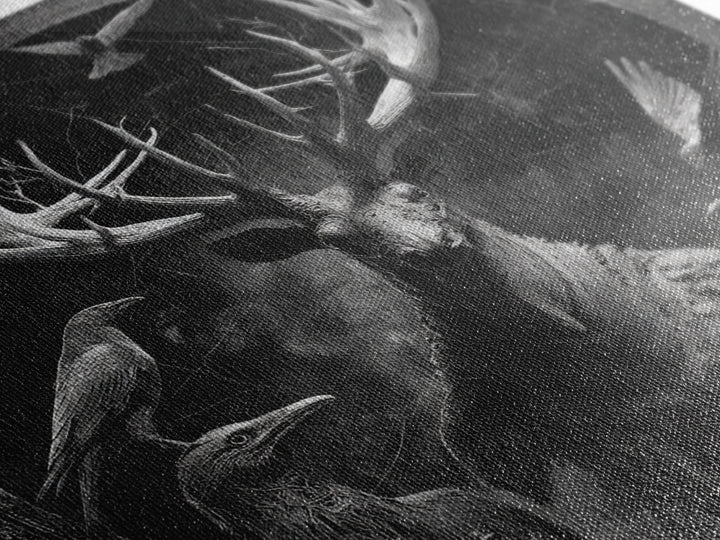 The Antlered Forest Spirit, Biomechanical Horror Art, Square Wall Art, Gothic Horror Wall Art, Canvas Print, Halloween Wall Art