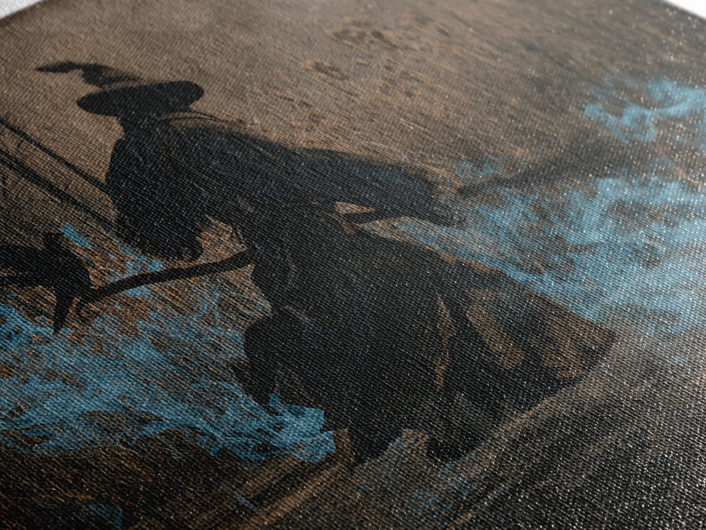 The Will-O'-The-Wisp Shepherd, Northern Renaissance Horror, Wide Panoramic Art, Dark Halloween Decor, Canvas Print