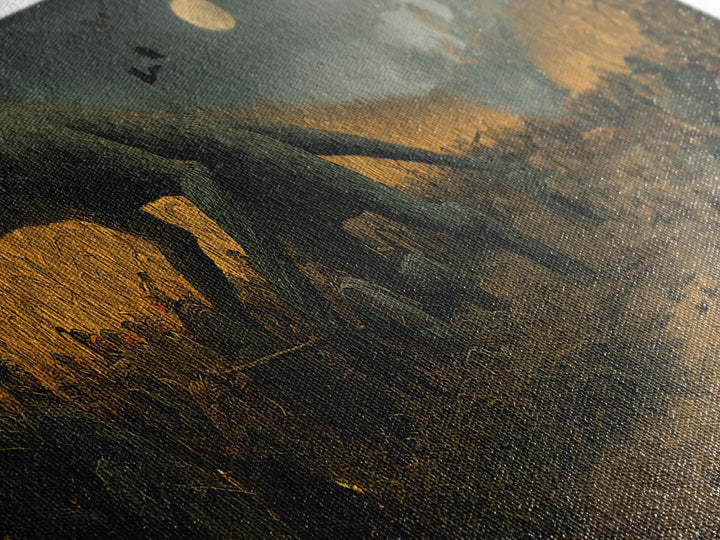 The Cornfield Crawler, Northern Renaissance Horror, Wide Panoramic Art, Macabre Wall Art, Canvas Print, Halloween Wall Art