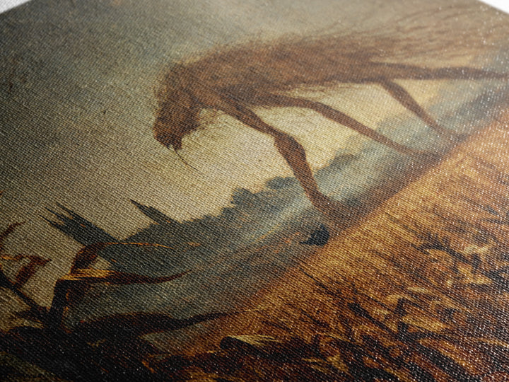 The Cornfield Crawler, Romantic Gothic Landscape, Landscape Wall Art, Macabre Wall Art, Canvas Print, Halloween Wall Art