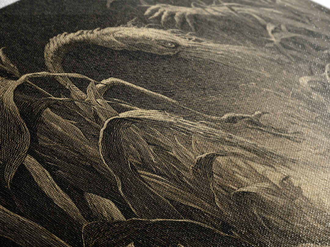 The Cornfield Crawler, Expressionist Nightmare Art, Wide Panoramic Art, Dark Fantasy Wall Art, Canvas Print, Halloween Wall Art