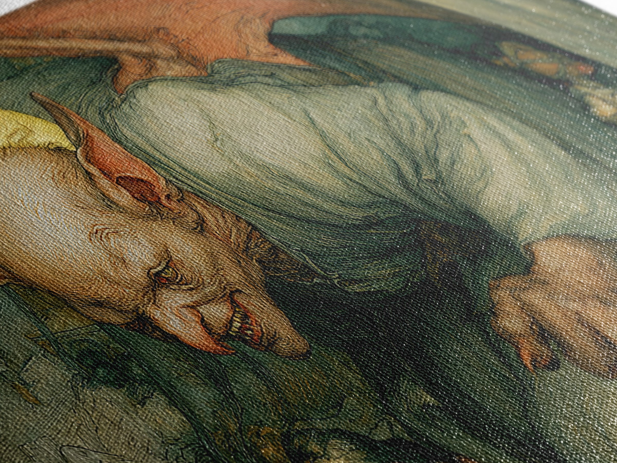 The Bat-Winged Imp, Dark Renaissance Art, Wide Panoramic Art, Macabre Wall Art, Canvas Print, Halloween Wall Art