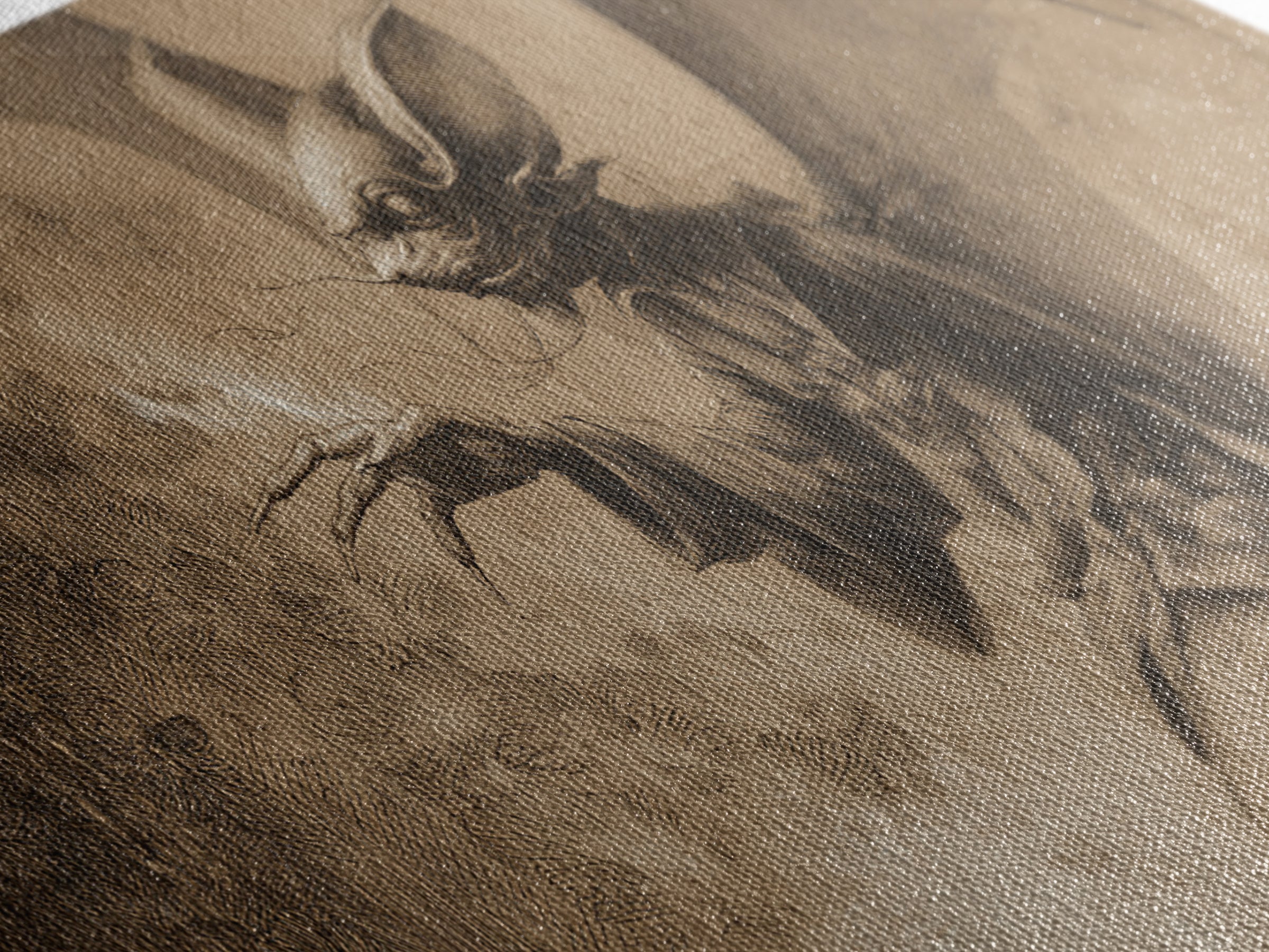 The Bat-Winged Imp, Symbolist Dream Art, Wide Panoramic Art, Dark Halloween Decor, Canvas Print, Halloween Wall Art