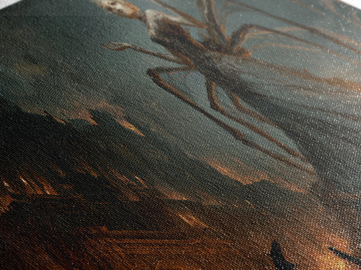 The Spider Queen, Apocalyptic Romantic Art, Wide Panoramic Art, Dark Fantasy Wall Art, Canvas Print, Halloween Wall Art, Gothic Home Decor