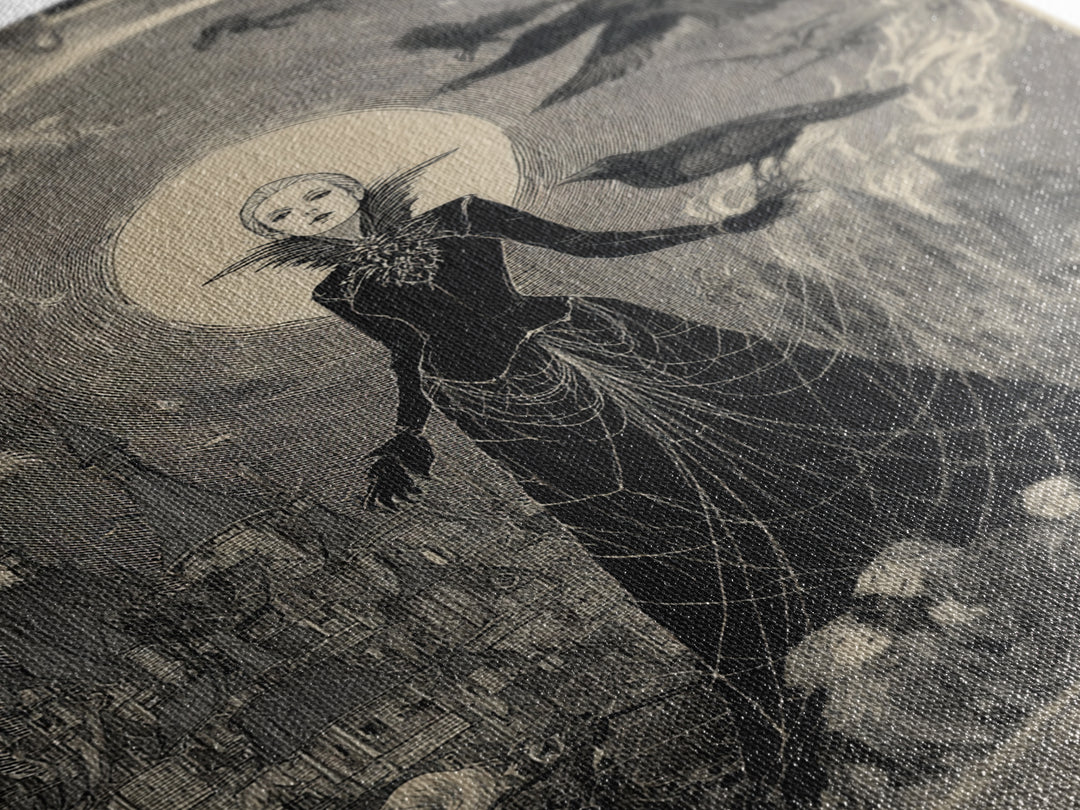 The Spider Queen, Victorian Macabre Art, Vertical Wall Art, Gothic Horror Wall Art, Canvas Print, Halloween Wall Art