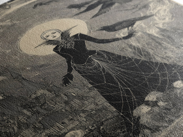 The Spider Queen, Victorian Macabre Art, Vertical Wall Art, Gothic Horror Wall Art, Canvas Print, Halloween Wall Art