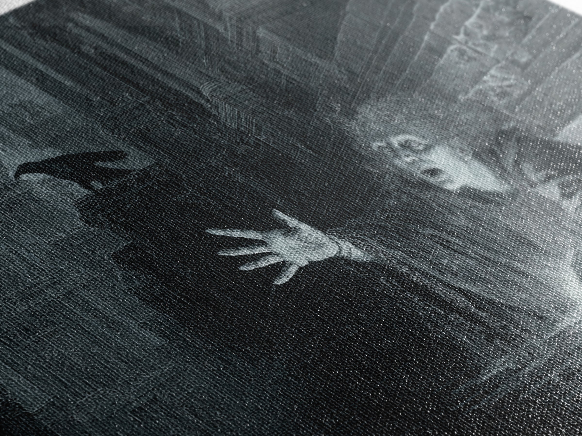 The Lake Phantom, Architectural Etching Art, Landscape Wall Art, Dark Fantasy Wall Art, Canvas Print, Halloween Wall Art