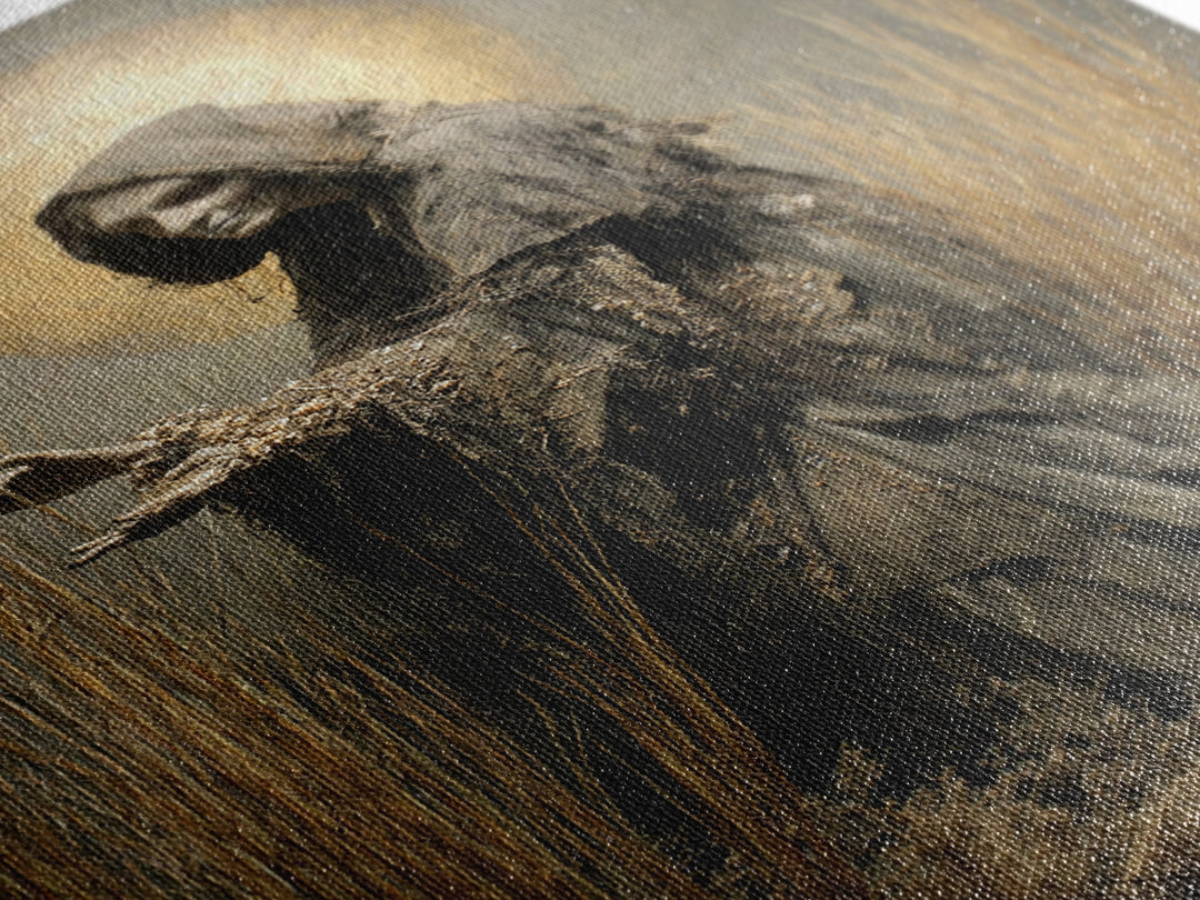 The Salt-Marsh Witch, Dark Renaissance Art, Vertical Wall Art, Dark Fantasy Wall Art, Canvas Print, Halloween Wall Art