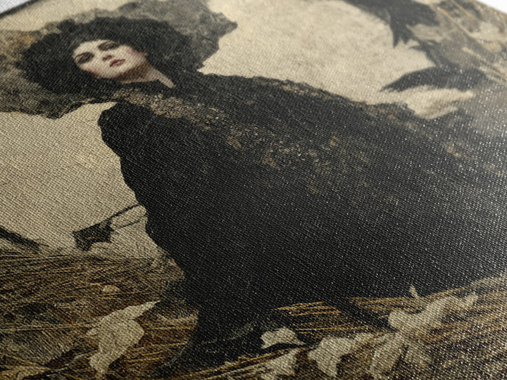 The Salt-Marsh Witch, Dark Symbolist Art, Square Wall Art, Dark Fantasy Wall Art, Canvas Print, Halloween Wall Art