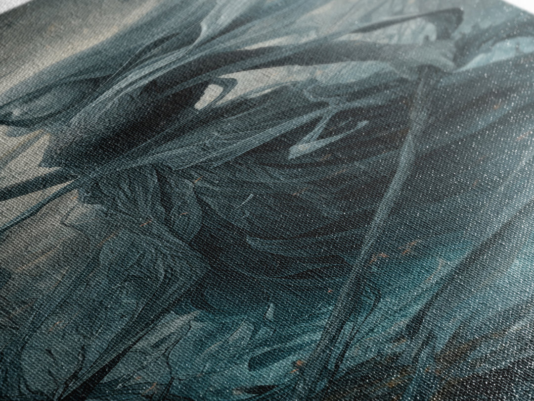 The Salt-Marsh Witch, Surreal Apocalyptic Art, Tall Narrow Wall Art, Macabre Wall Art, Canvas Print, Halloween Wall Art