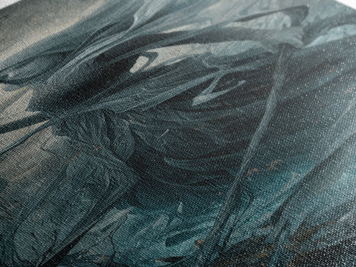 The Salt-Marsh Witch, Surreal Apocalyptic Art, Tall Narrow Wall Art, Macabre Wall Art, Canvas Print, Halloween Wall Art