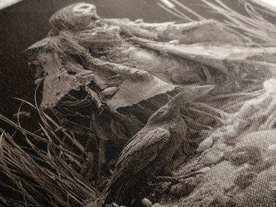 The Salt-Marsh Witch, Biomechanical Horror Art, Vertical Wall Art, Dark Halloween Decor, Canvas Print, Halloween Wall Art, Horror Wall Art