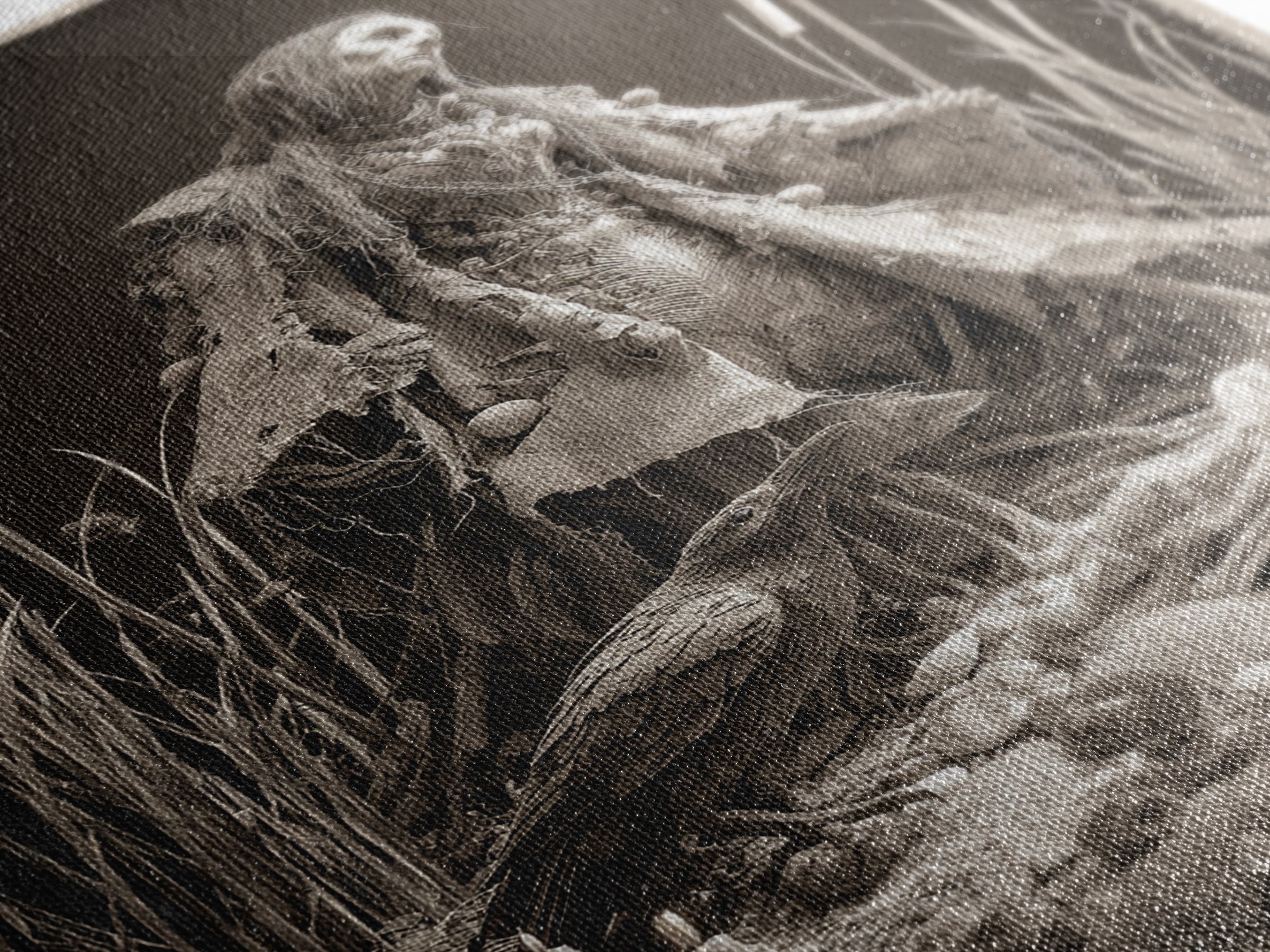 The Salt-Marsh Witch, Biomechanical Horror Art, Vertical Wall Art, Dark Halloween Decor, Canvas Print, Halloween Wall Art, Horror Wall Art