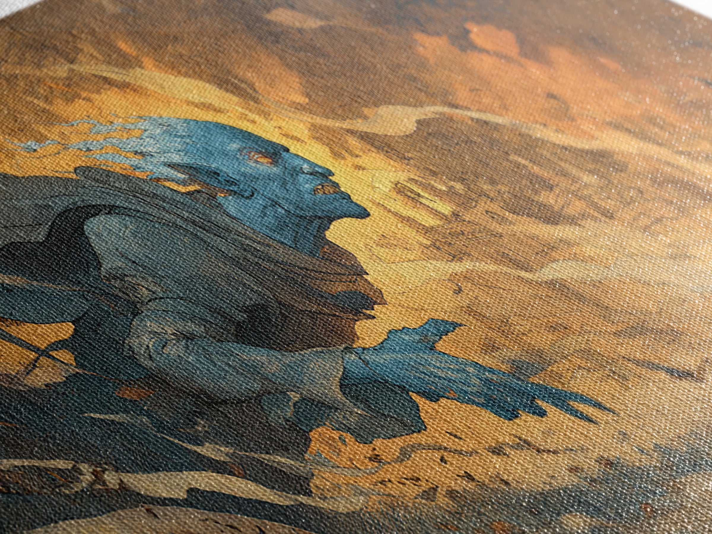 The Frost Goblin, Apocalyptic Romantic Art, Wide Panoramic Art, Macabre Wall Art, Canvas Print, Halloween Wall Art, Gothic Home Decor