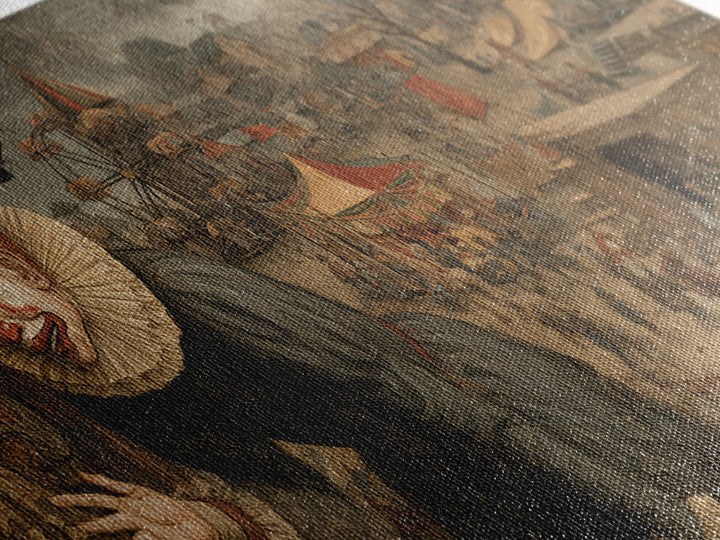 The Abandoned Carnival, Northern Renaissance Horror, Wide Panoramic Art, Dark Halloween Decor, Canvas Print, Halloween Wall Art