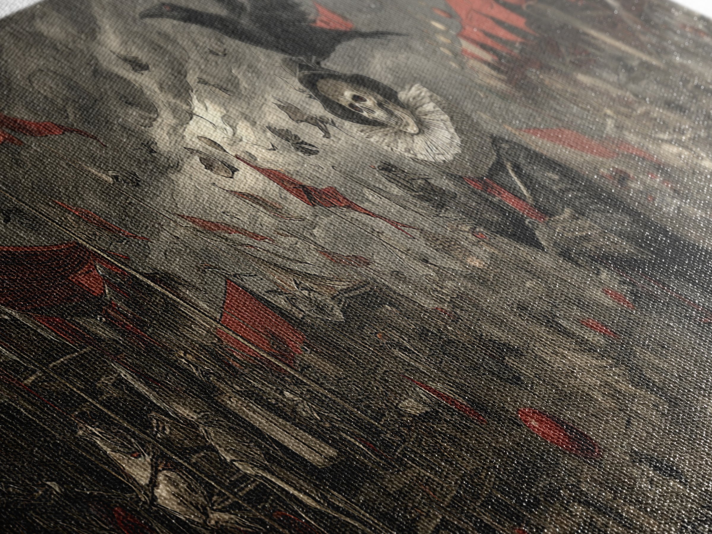 The Abandoned Carnival, Danse Macabre Art, Extra Wide Wall Art, Gothic Horror Wall Art, Canvas Print, Halloween Wall Art
