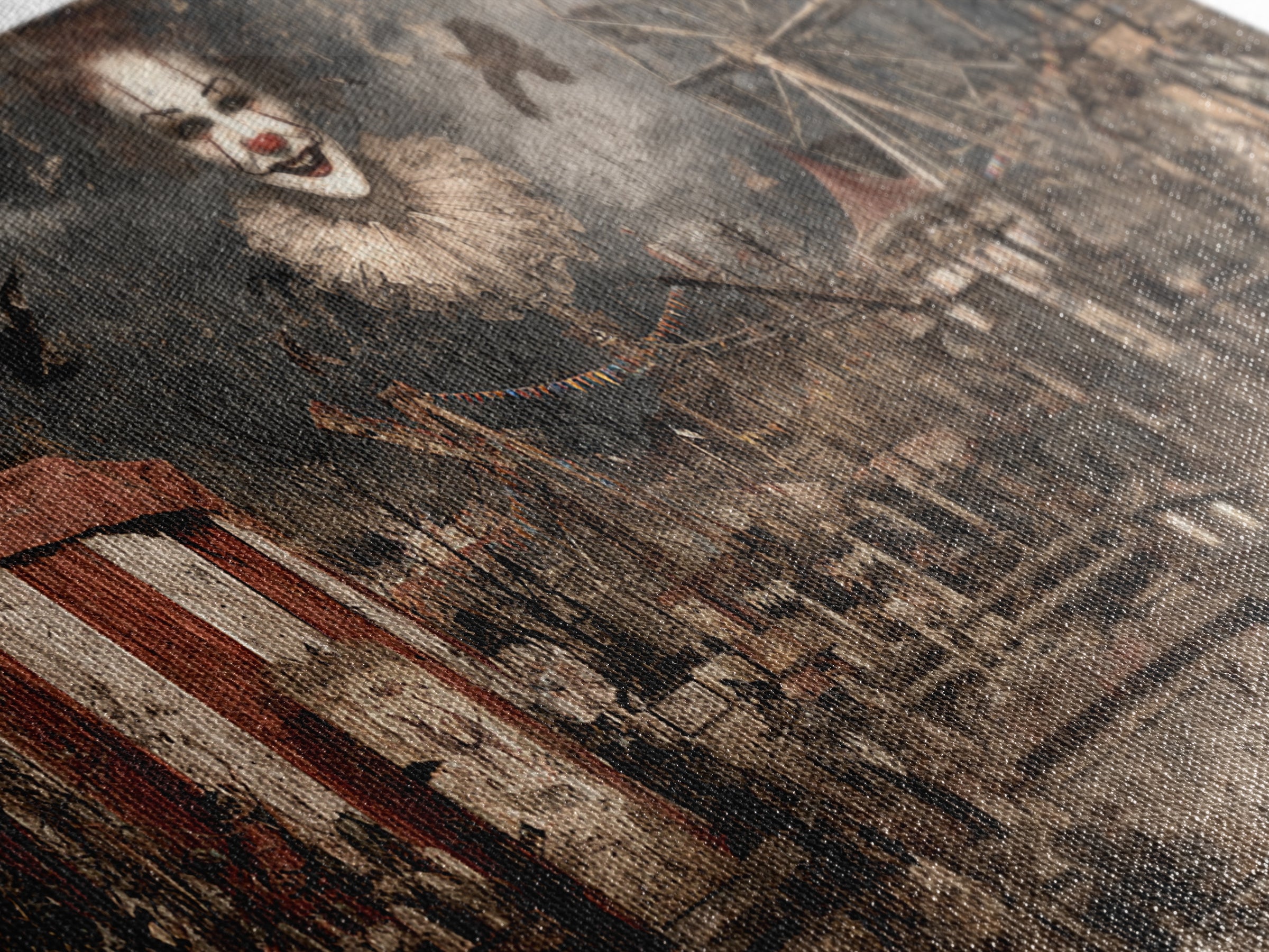 The Abandoned Carnival, Dark Romantic Horror Art, Wide Panoramic Art, Macabre Wall Art, Framed Canvas Print, Halloween Wall Art