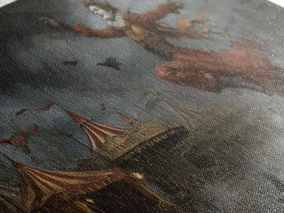 The Abandoned Carnival, Visionary Gothic Art, Wide Panoramic Art, Dark Fantasy Wall Art, Canvas Print, Halloween Wall Art