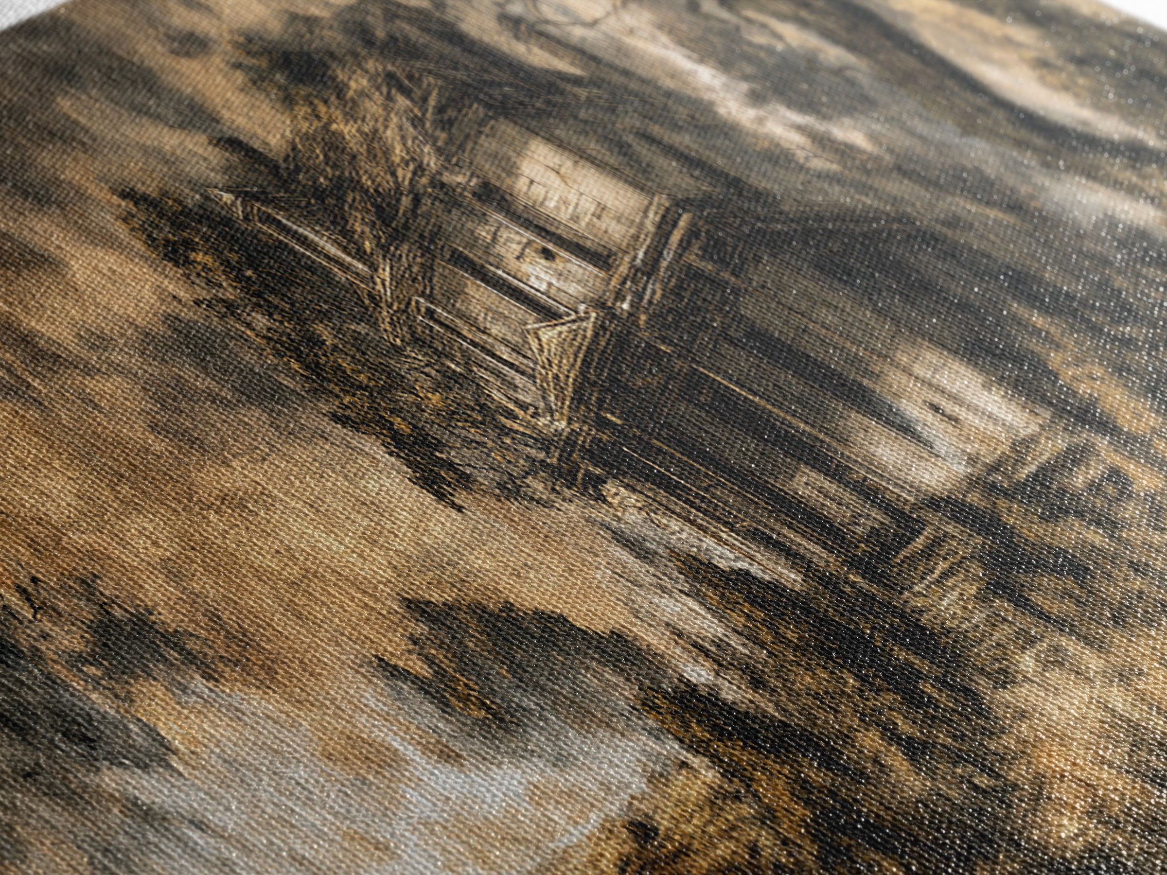 The Possessed Farmhouse, Ornate Symbolist Art, Extra Wide Wall Art, Dark Halloween Decor, Canvas Print, Halloween Wall Art
