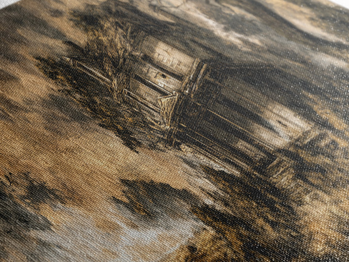 The Possessed Farmhouse, Ornate Symbolist Art, Extra Wide Wall Art, Dark Halloween Decor, Canvas Print, Halloween Wall Art