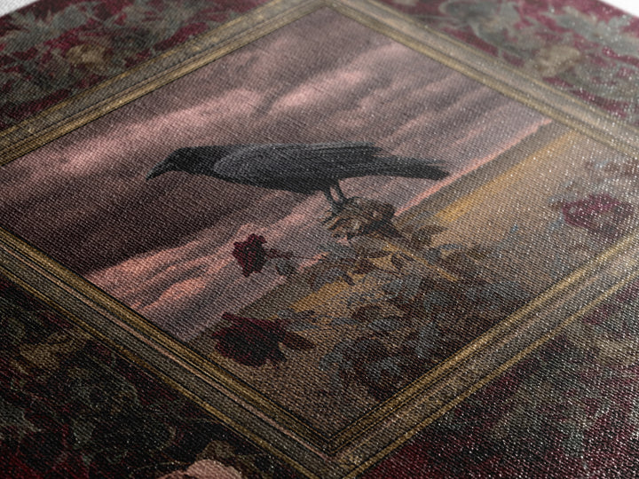 Storm Clouds over an Abandoned Field Canvas Print, Dark Art, Living Room Decor, Fine Art, Nocturne, Luxury Decor, DAR-1x1-14