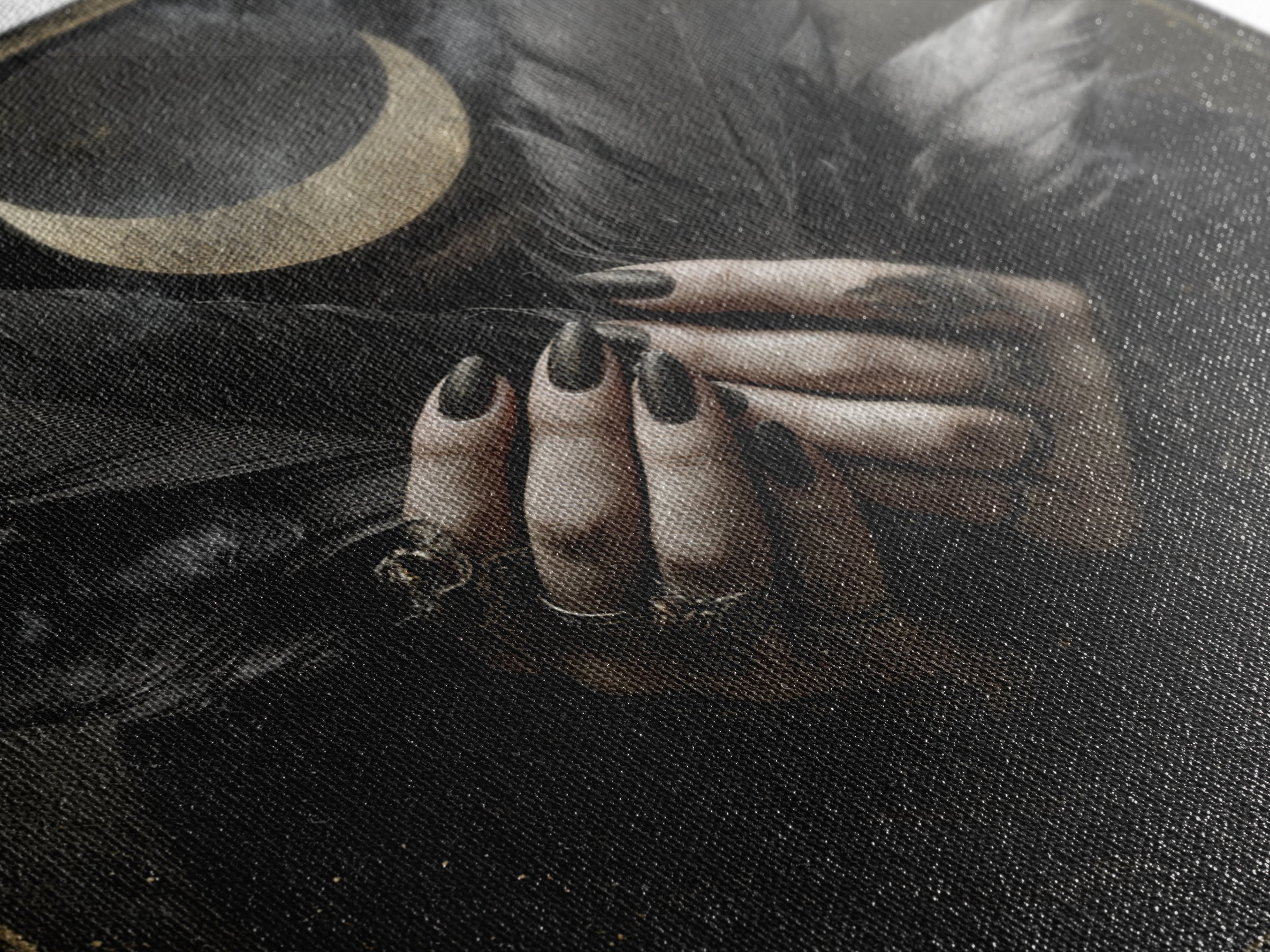 Occult Celestial Hands Framed Canvas Print, Dark Art, Horror Decor, Living Room Decor, Fine Art, Nocturne, Statement Artwork, DAR-1x1-68