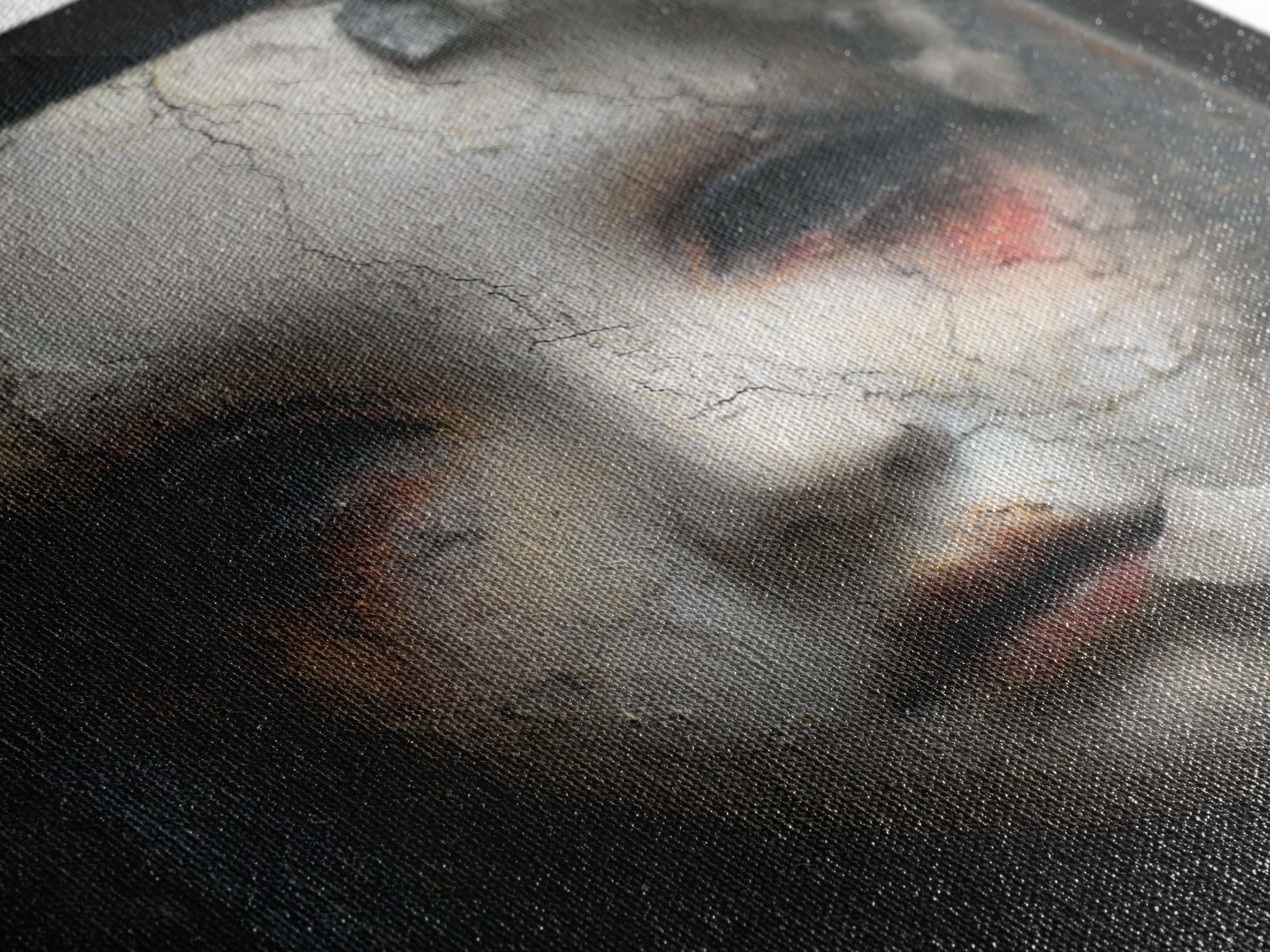 Cracked Porcelain Doll Portrait Canvas Print, Dark Art, Fine Art Print, Living Room Decor, Oil Painting, Nocturne, Wall Decor, DAR-1x1-95
