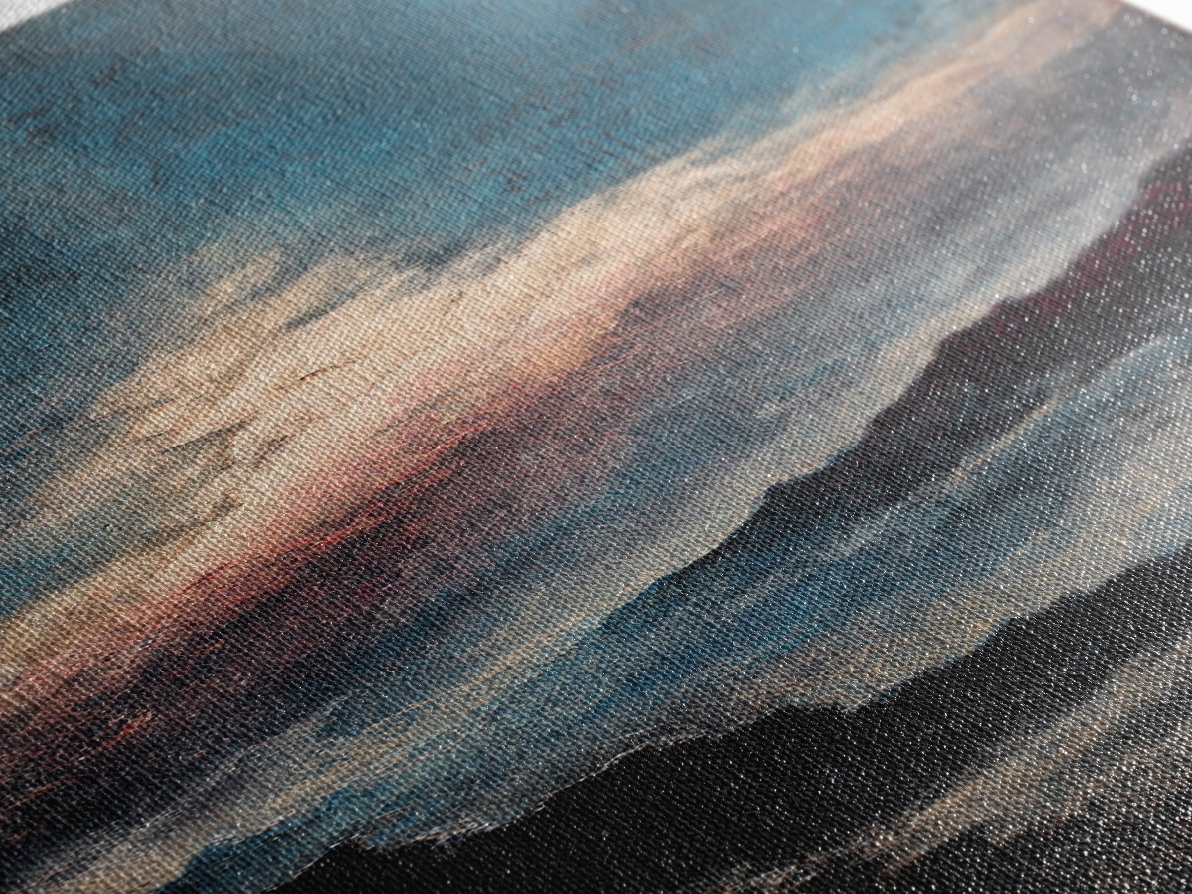 Stormy Sea under a Nearly Black Sky Canvas Print, Dark Art, Fantasy Art, Living Room Decor, Fine Art, Nocturne, DAR-1x3-89