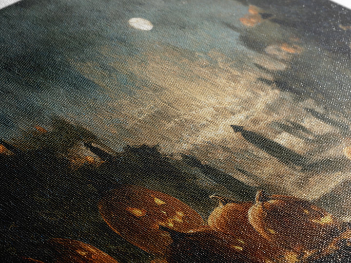 The Pumpkin Patch Maze, Romantic Gothic Landscape, Landscape Wall Art, Dark Halloween Decor, Canvas Print, Halloween Wall Art