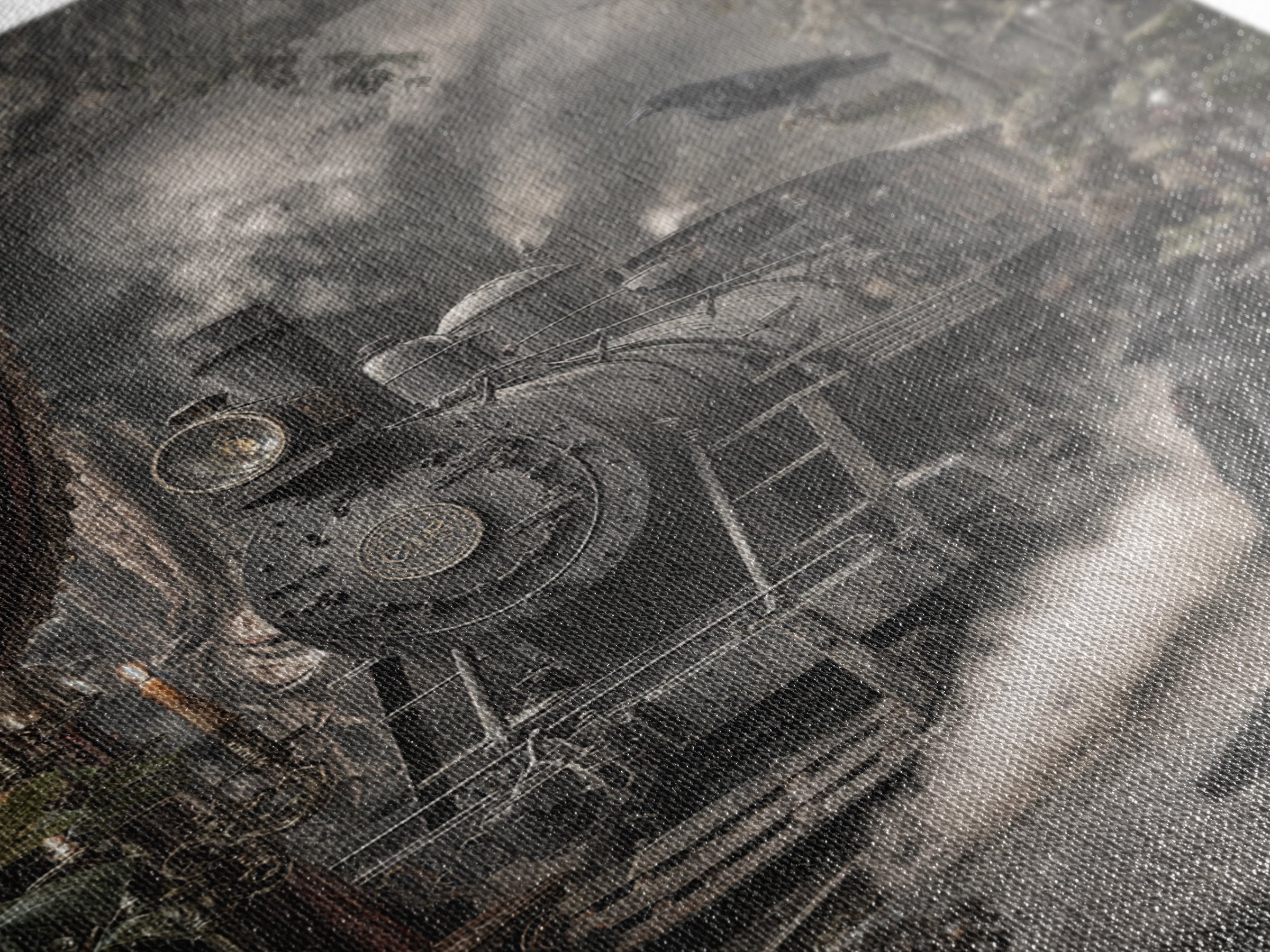 The Abandoned Train Station, Ornate Symbolist Art, Vertical Wall Art, Macabre Wall Art, Canvas Print, Halloween Wall Art