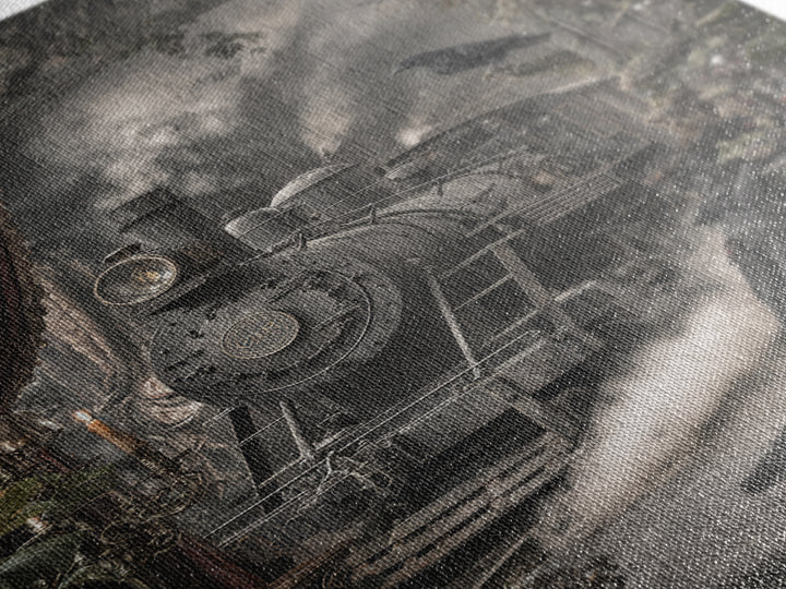 The Abandoned Train Station, Ornate Symbolist Art, Vertical Wall Art, Macabre Wall Art, Canvas Print, Halloween Wall Art