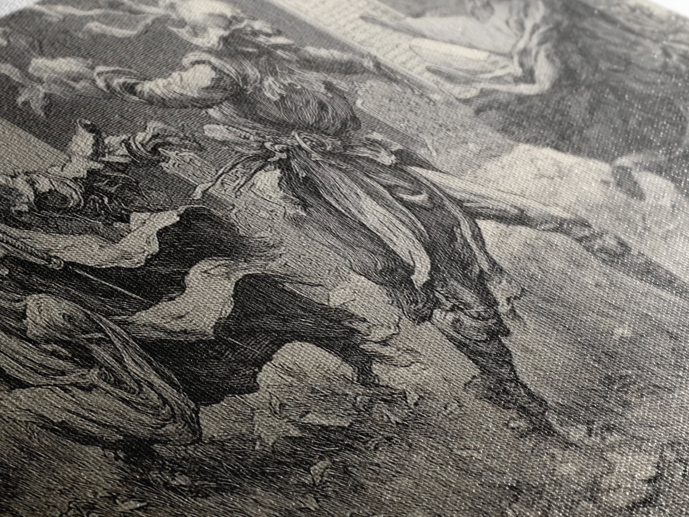 The Graveyard Dance, Renaissance Engraving Art, Wide Panoramic Art, Gothic Horror Wall Art, Canvas Print, Halloween Wall Art