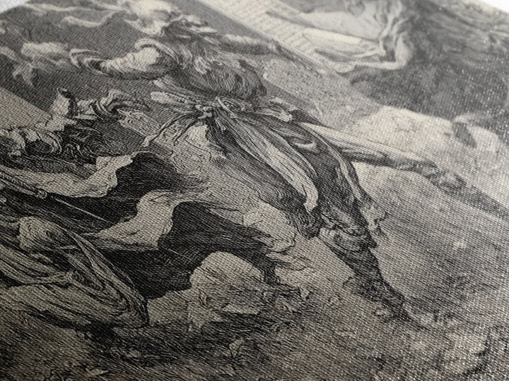 The Graveyard Dance, Renaissance Engraving Art, Wide Panoramic Art, Gothic Horror Wall Art, Canvas Print, Halloween Wall Art